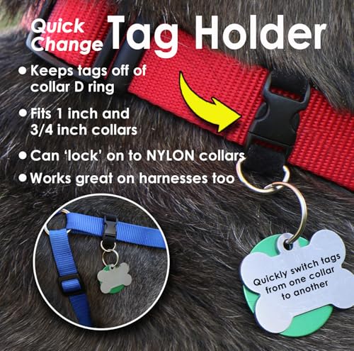 Quick Change Dog Tag Clip Easily Switch Tags from One Collar to Another