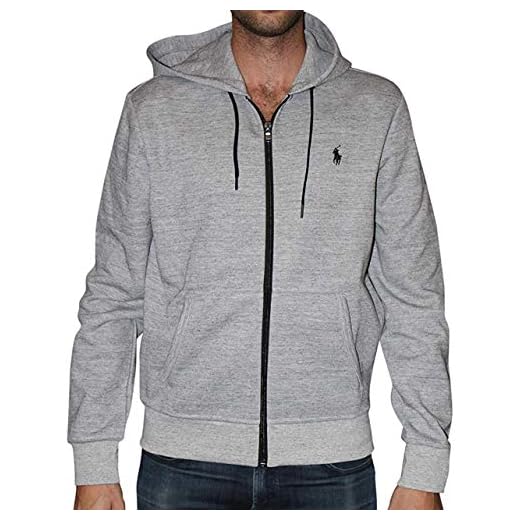 POLO RALPH LAUREN Double Knit Tech Fleece Hoodie (Medium, Gray)