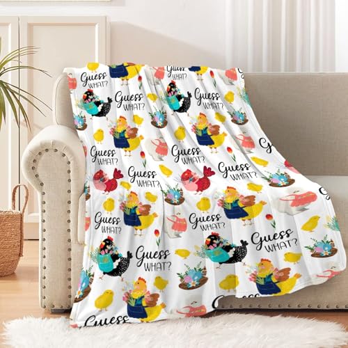 Chickens Blanket Gift for Boy Girl, Chicken Flowers Throw Blanket for Hen Chicken Lovers Soft Lightweight 40
