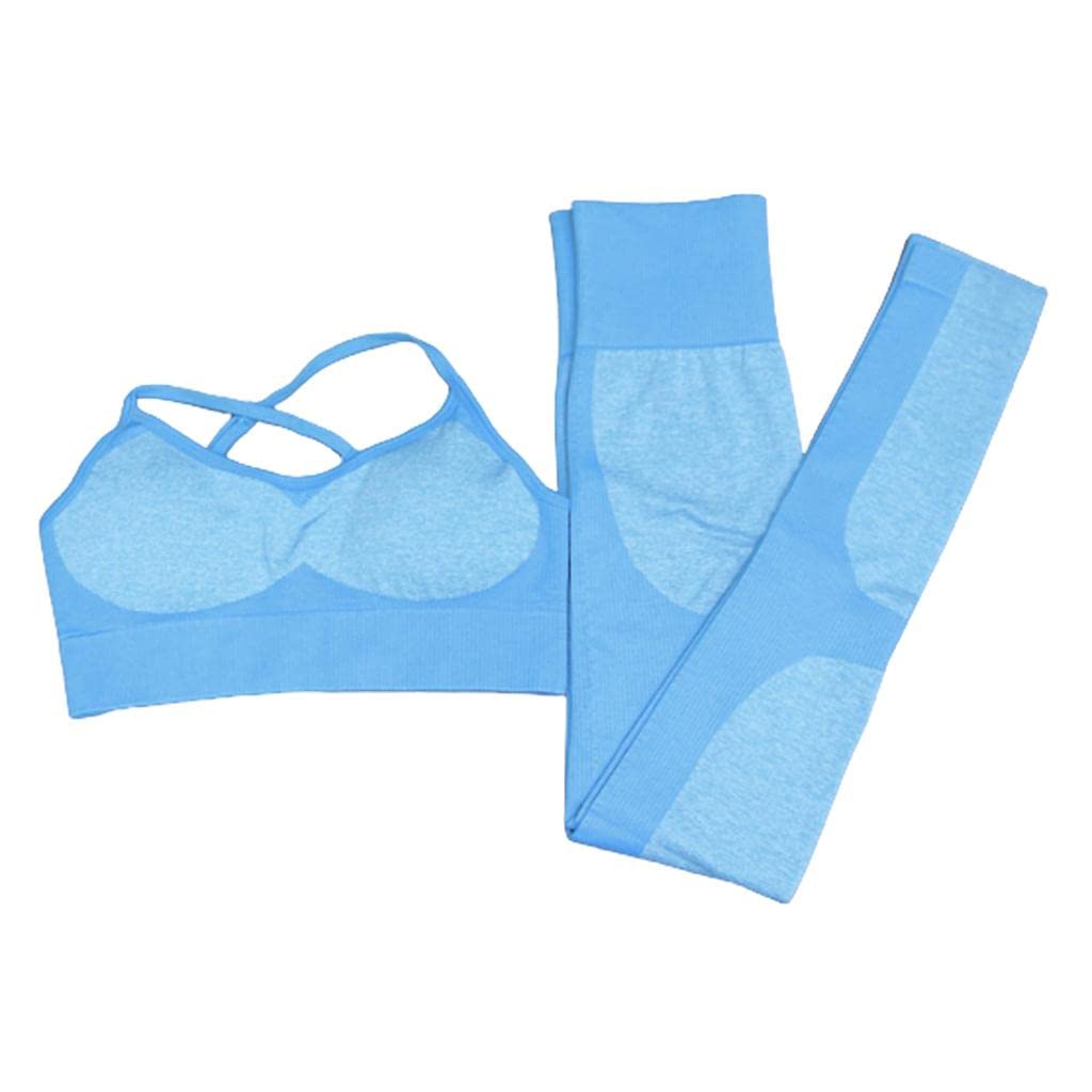 Enakshi® Yoga Outfits for Women 2 Piece Set Workout Leggings Sports Bra M Blue|Sporting Goods | Fitness Running & Yoga | Clothing & Accessories | Womens Clothing | Track Suits-image-26