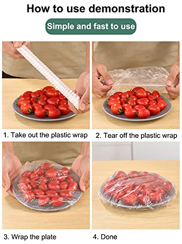 Fresh Keeping Bags,Reusable Elastic Food Storage Covers, Plastic Bowl Covers With Elastic Edging Stretch Plastic Wrap Bowl Covers (100Pcs) #TOP4