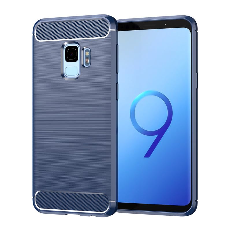 Image of Hybrid Carbon Fiber Back Case for Samsung Galaxy S9 (Blue)