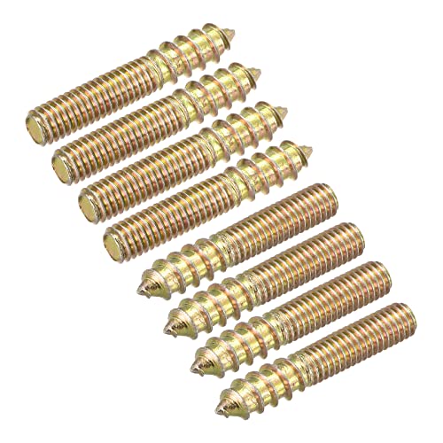 Image of uxcell M6x35mm Hanger Bolts, 8pcs Double Ended Thread Dowel Screws for Wood Furniture