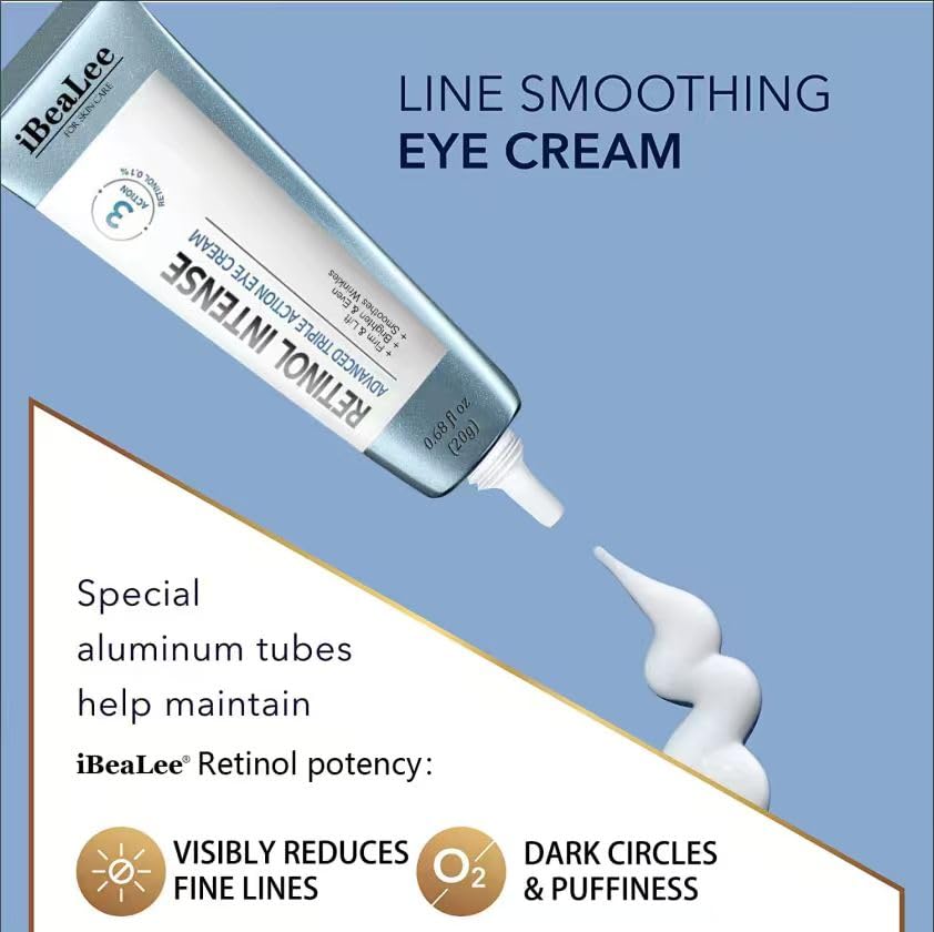 Eye Cream for Anti-Aging–Triple Action Formula with Hyaluronic Acid to Smooth Wrinkles, Brighten Dark Circles,Reduce Puffiness,and Firm Under Eye Skin–Non-Greasy,Gentle for All Skin Types,Men & Women