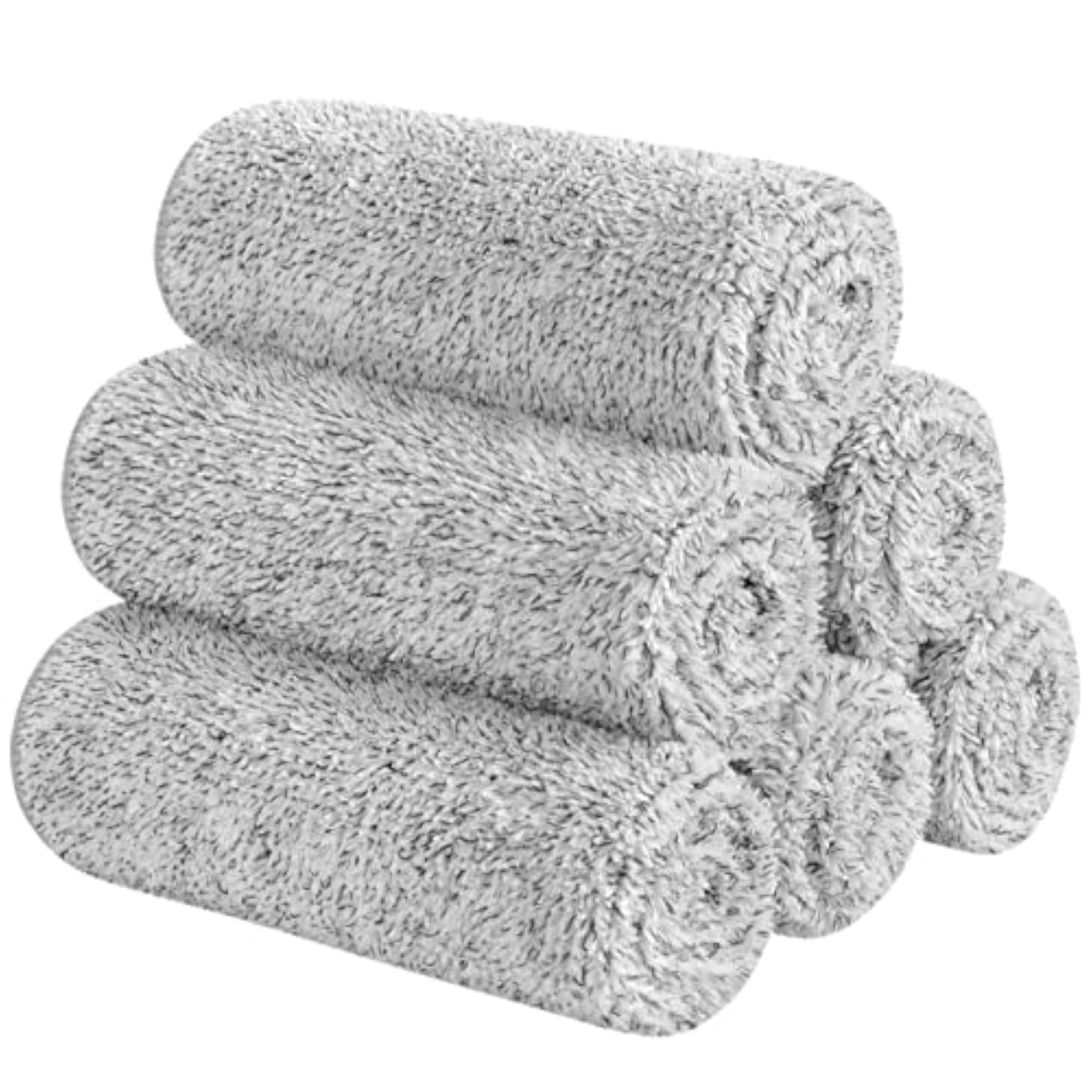 Microfiber Hand Towel Bamboo Charcoal Washcloths, 6 Pack