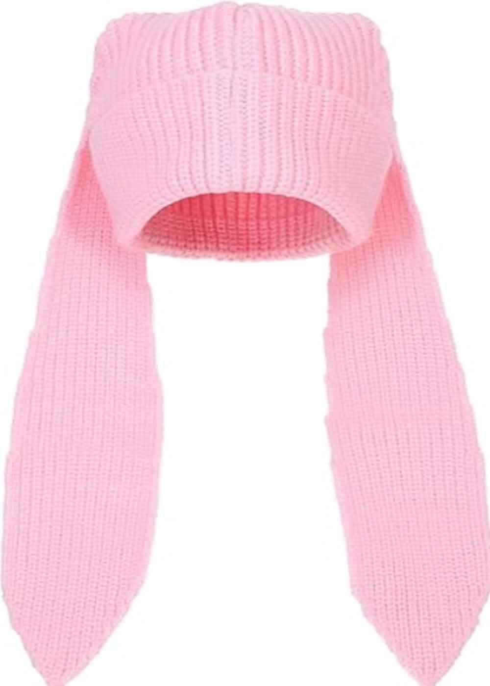 YEKEYI Long Ears Funny Hat Knit Beanie Hats Winter Cap Warm Knit Crochet Skull Cap