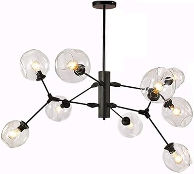 YMBKFan Redondo Moderno Lámparas De Araña,Todo El Cobre Rústico Lámpara
