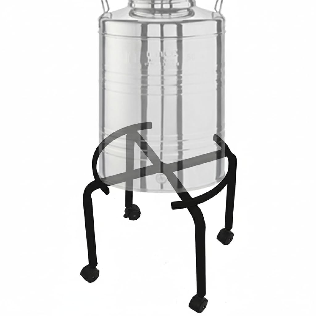 Tecnokit treppiede piedistallo supporto fusto olio, struttura in acciaio, colore nero, per fusti olio 30lt (30 LT ALTO CON RUOTE)