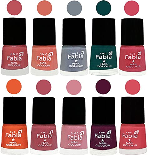 Image of ALL IN ONE (PACK OF 10), Long Lasting Glossy Nail Polish, 6 ml Each, All Vibrant Colours,02027