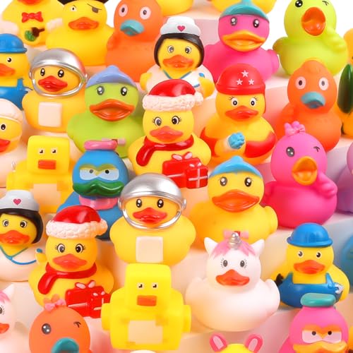 Umbresen Rubber Ducks Bath Toy in Bulk, Assortment Jeep Ducks for Jeep Ducking, Pool Rubber Ducky Floater Bathtub Toys Party Favors Birthday Gifts (50)