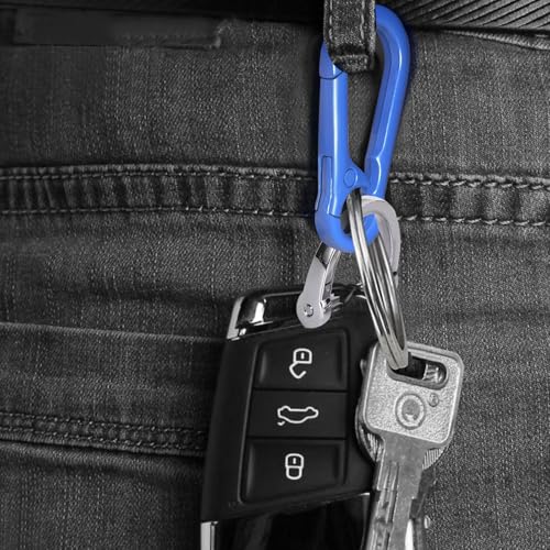 Image of Zinc Alloy Key Chain 3 Packs Keychain Keyring Organizer Key Ring Holder Clip for Men and Women (Dark Blue), Small