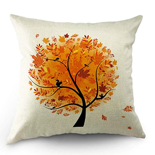 HL HLPPC 18" x 18" Cotton Linen Sofa Throw Pillow Case Season Series Autumn Fall Cushion Cover