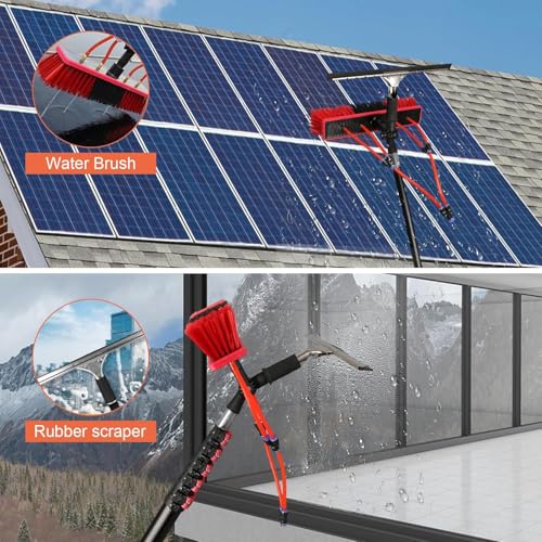 Brosse de nettoyage pour panneau solaire extensible avec passage d'eau universel - 6