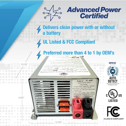Image of WFCO Arterra WF-9865-AD-CB Converter /Charger - Deckmount - 65 Amp DC Output (20 Amp AC Power Cord) , Gray