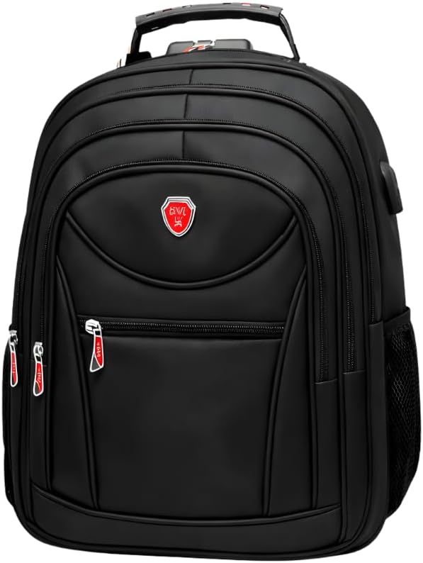 Mochila Masculina Reforçada Executiva Grande Mochila para Notebook Trabalho Viagem Escola Bolso Antifurto com Saídas USB/Fone Unissex