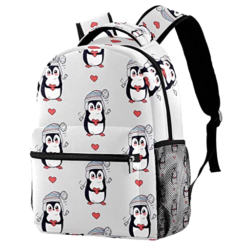 Sac à dos léger pour livres d'école pingouin contre le mal de dos