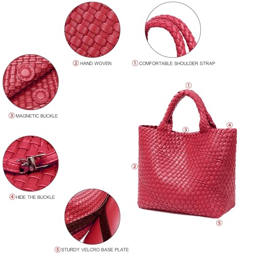 Image of JINMANXUE Fashion Woven Bag Shopper Bag Travel Handbags and Purses Women Tote Bag Large Capacity Shoulder Bags