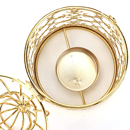 Beufee 2Pcs Small Gold Tealight Hanging Birdcage Lantern, Vintage Birdcage Lantern Decorative Lanterns Mini Metal Birdcage Candle Holders For Home Wedding Party #TOP6