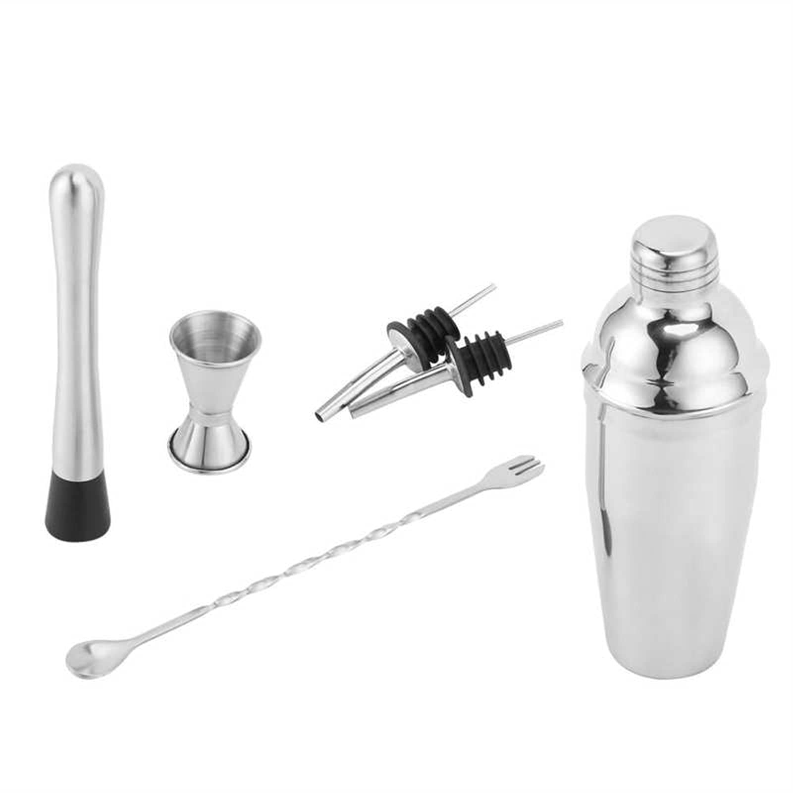 Liudan Coctelera para Cócteles Sistema de cóctel de 6 Piezas 750ml Barra de Acero Inoxidable Bartendle Herramienta Profesional Bartender Kit de Bebida Agitador Accesorios de Fiesta Juego de cóctel