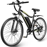 YOLOWAY 750W Powerful Electric Bike for Adults, 50Miles Long Range Removable Battery, 27.5' E Mountain Bike 3+1 Mode E-Bike with LCD Display, Shockproof Fork for City Commute & Off-Road Riding