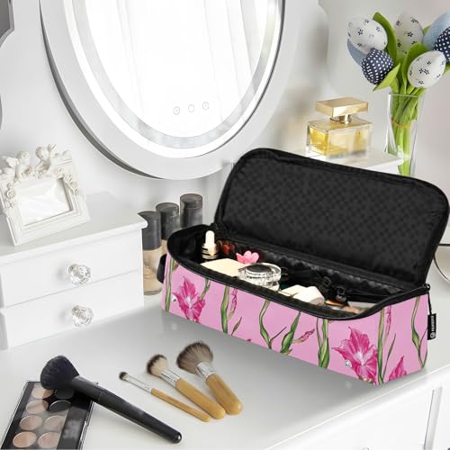 Bolsa de viaje para herramientas de cabello Hot Pink Nature Gladiolus Flowers para mujer con tapete resistente al calor y portátil impermeable para planchas, alisadores y rizadores miniatura 6