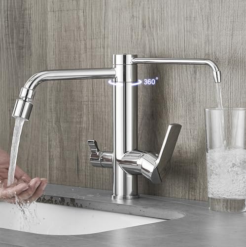 Robinet eau potable cuisine 3 voies avec douchette chrome double mode - 7