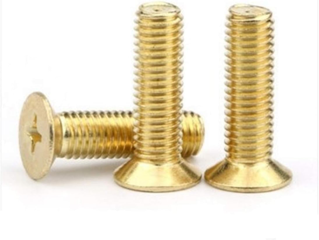Tornillos Cruzados,Tornillos autorroscantes,100 Piezas M4 M5 M6 Tornillos de máquina de Cabeza avellanada Plana empotrada en Cruz de latón(40mm M4)