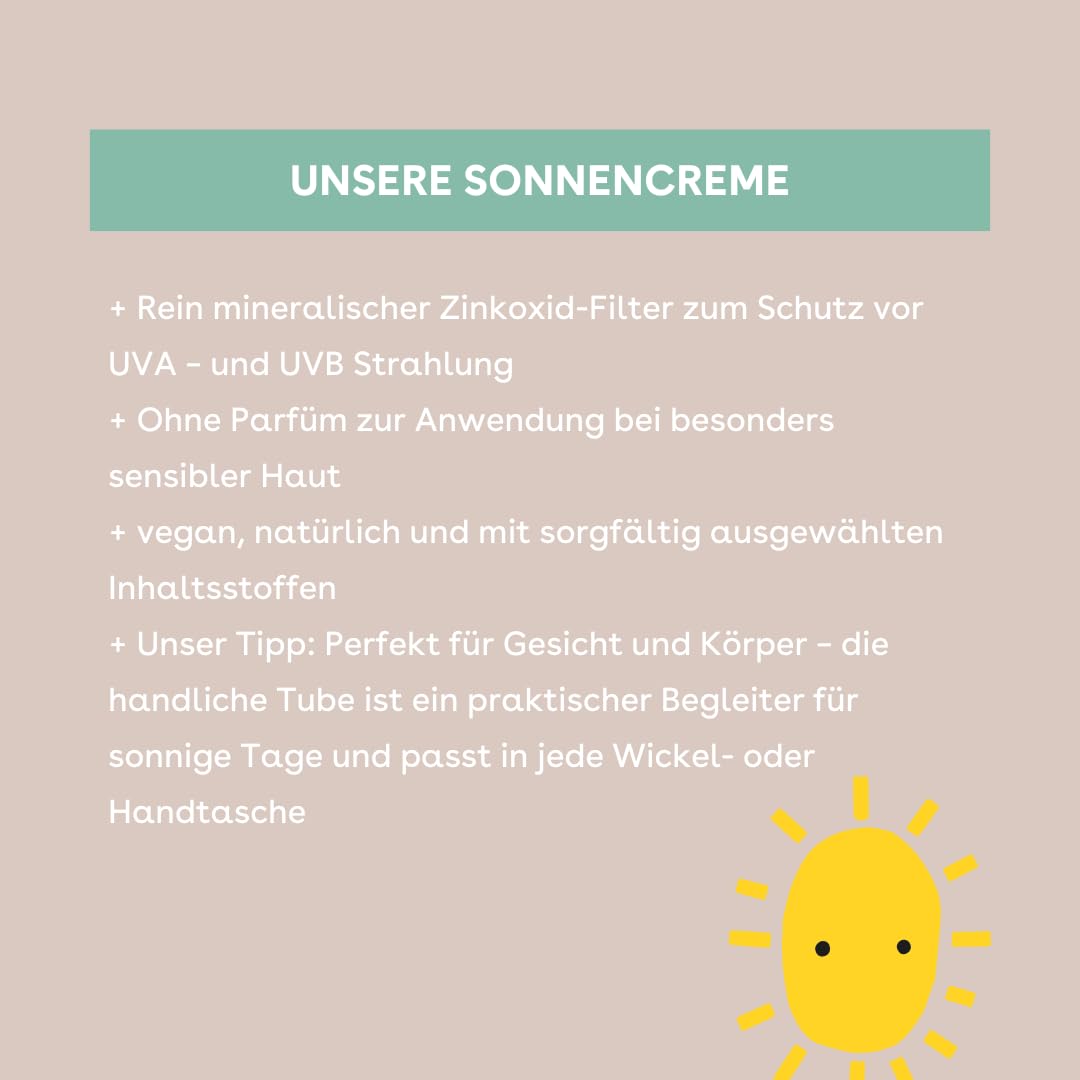 boep Sonnencreme Sensitiv LSF 50 – Mineralischer Sonnenschutz für Gesicht & Körper, für Babys, Kinder & Erwachsene geeignet, ohne Parfüm, vegane Naturkosmetik, 100 ml