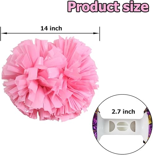 Miniatura 82 de Hooshing - Paquete de 2 pompones de animadora con mango tipo bastón, pompones para espíritu de equipo, deportes, bailes, animación, para niños