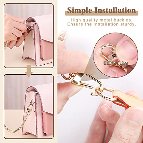 Image of 5Pcs Luxury Fashion 39.4Inch /100cm Replacement Flat Chain Strap with Buckles Set, Perfect for DIY Metal Shoulder Purse Replacement (Mixed Color, 39.4 inch)