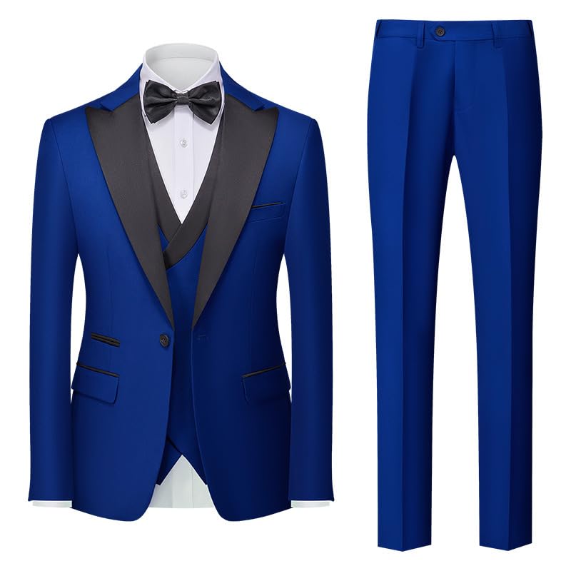 Mens Slim Fit 3 Piece Suit Formal Business Party Dinner Dress Tuxedo Wedding Prom Blazer 1 Button Jacket Suits Set2