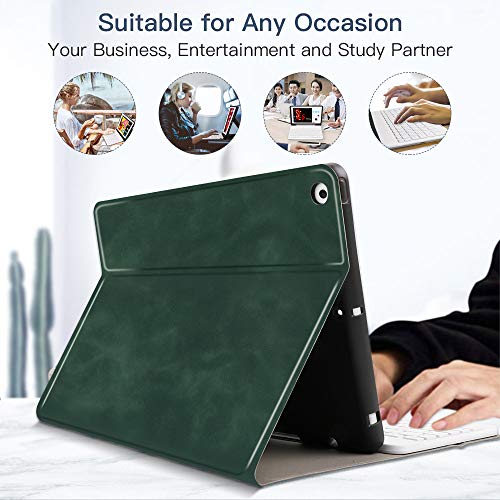 iPad Keyboard Case for iPad 10.2 2019 - JUQITECH Slim Smart iPad 7th Generation Case with Keyboard Wireless Bluetooth Detachable Magnetically Tablet Keyboard Cover Case with Apple Pencil Holder,Green