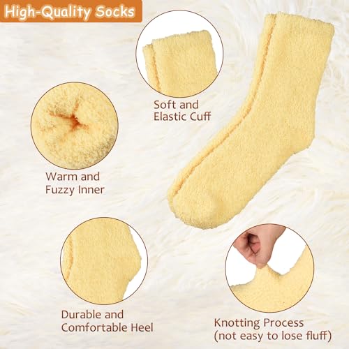 Image of Josnown Fuzzy Socks for Women Cozy Soft Fluffy Slipper Warm Winter Plush Sleep Socks Christmas Gifts for Women
