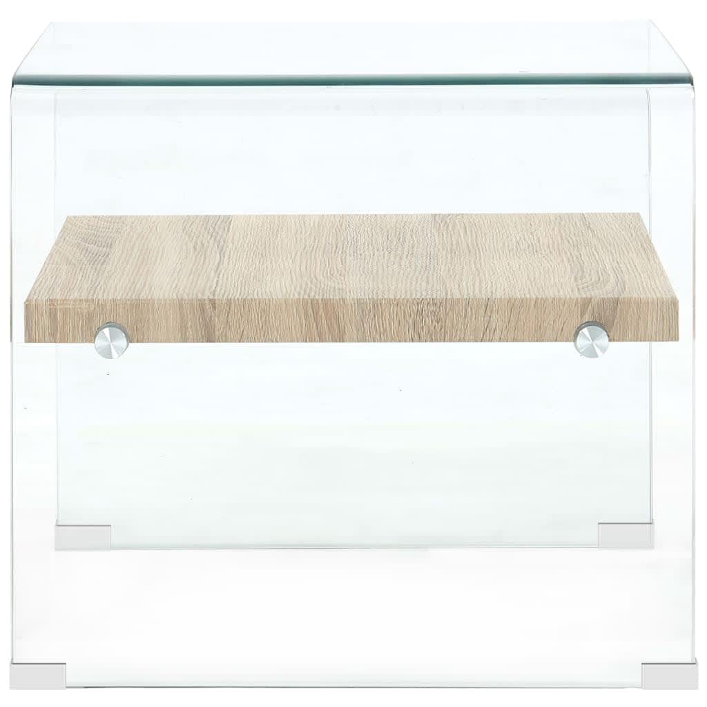 Mesa de café transparente, 50 x 50 x 45 cm, de cristal templado, mesa auxiliar, mesas de salón, mesas de salón, para un ambiente acogedor