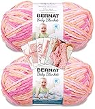Bernat Baby Blanket Yarn - Big Ball - 2 Pack with Patterns (Peachy)