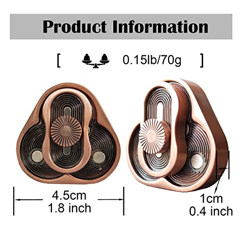 FSFHSJ Metal Fidget Slider,Triangle Rotation Metal Fidget Toys, Clover Shape EDC Adult Toys ,Fidget Toys Adults for Stress and Anxiety Relief，ADHD Fidget Toys Adults Suitable for Office (Bronze) - Thumbnail 3