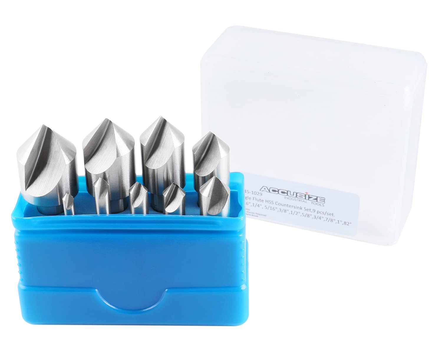 Accusize Countersink Set - 9 Piece HSS -6 Accusize Countersink Set - 9 Piece HSS -6
