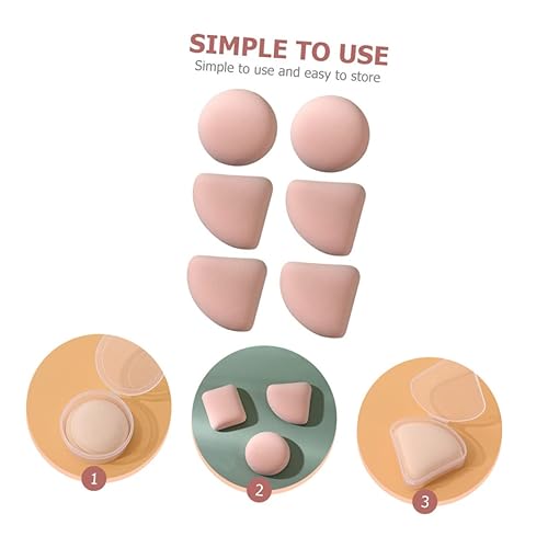 Miniatura 5 de FOYTOKI 6 uds. Puff Puffs Batidor de mano Cuerpo Polvo Puff Licuadora Esponja Mezclador de Mano Flexible Almohadillas de Maquillaje Base Esponja