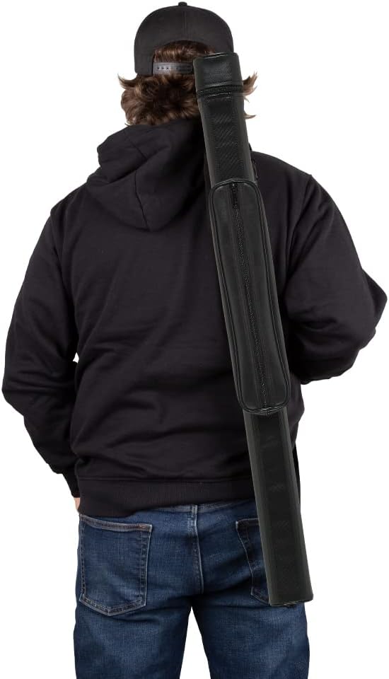 Action ACNP11 1x1 Rectangular Hard Vinyl Cue Case, Single Pool Stick Billiards Traveling Cue Case, Black