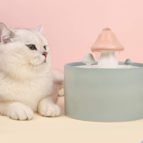 Miniatura 5 de TISTIK Fuente de agua de cerámica para gatos Fuente automática para beber para perros Fuente de agua potable para mascotas de temperatura constante