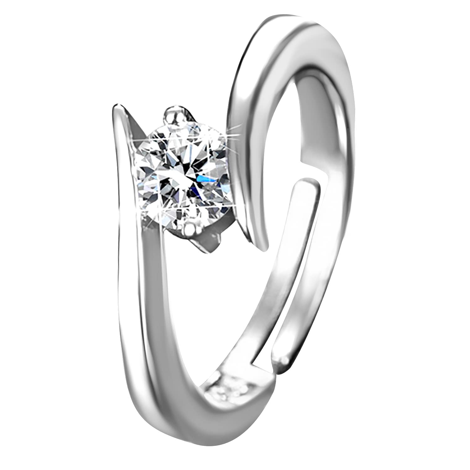 Peora American Diamond Studded Silver Plated Finger Ring Fashion Wear Stylish Jewellery Gift for Girls & Women (PX8R63-7) (B0BTPSJF6V) Amazon Price History, Amazon Price Tracker