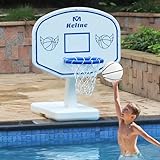 Pool Basketball Hoop, 34"x34"x42.2" Oversized Pool Toys with 2 Balls/Nets/Pump for Poolside Water Basketball Game, Pool Basketball Goal for Inround Pool & Deck - Swimming Pool Games for Kids Adults