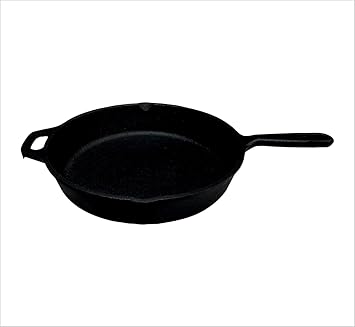 PREETCOOKWARE Classic Pre-Seasoned Cast Iron Induction Compatible Skillet/Fry Pan Diameter - 10 inches / 26 cms, Black