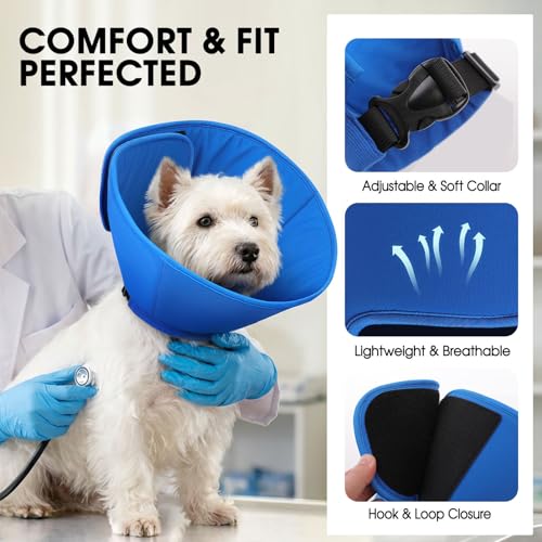 Image of Adjustable Dog Cones, Soft Cone for Dogs to Stop Licking