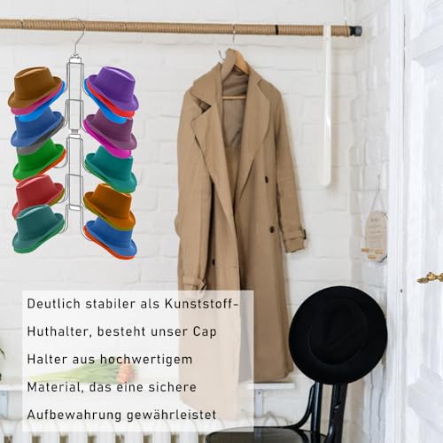 LHTHT Cap Halter, Cap Halterung für Kleiderschrank, Einstellbare Multifunktion Basecap Aufbewahrung für Schlafzimmer, Büro, Schals Handtaschen Handtücher Kleidung Krawatten 40 Stück