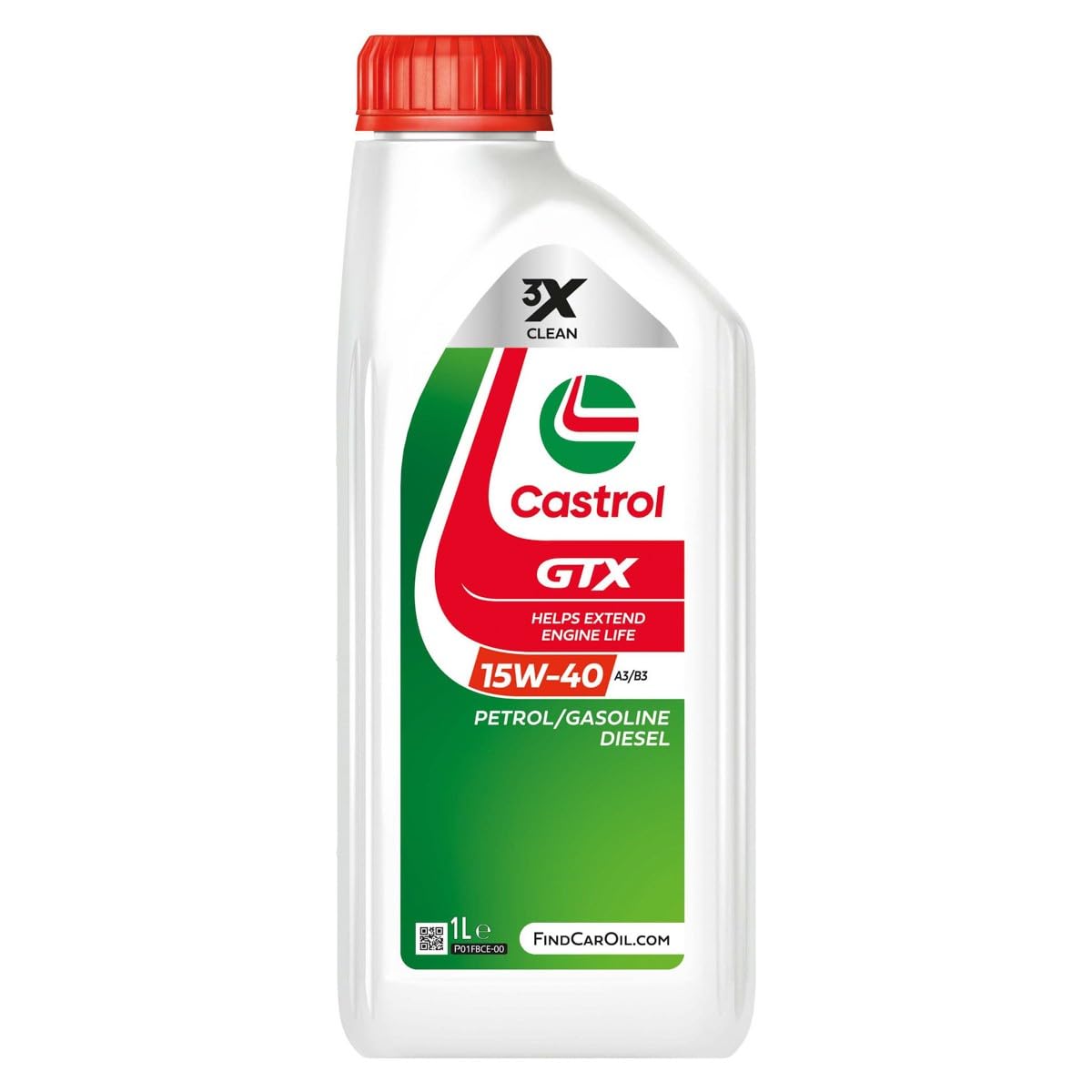 Castrol 1518B5 gTX 15W-40 A3/B3 Motor Oil, 1 L