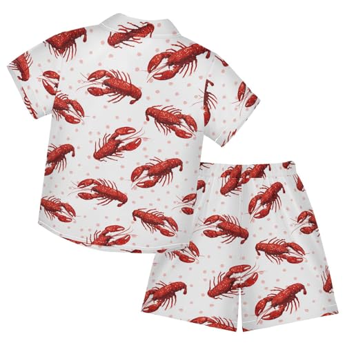 Image of Boccsty Red Strawberry Boy Summer Shorts Sets Hawaiian Toddler Boys T-Shirt & Pants 2 Pcs 3T-10T