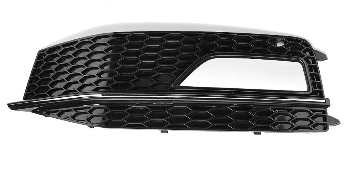フォグライトグリルカバー Compatible With A4 B8 2008-2012 メッシュ ハニカム 六角 フロントバンパー 13-17 AUDI A5 S-Line ハニカムフロントバンパーフォグライトグリルカバーオープンメッシュに対応(With Blacaudi  車＆バイク ZAPYVET ブラックシルバー 2 個ハニカム車フロントフォグライトランプカバー