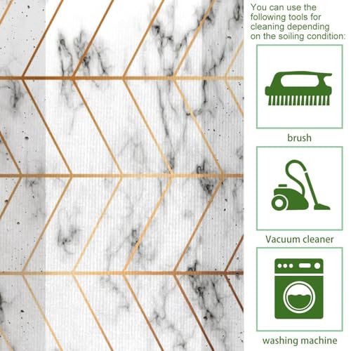 Tapis de cuisine absorbant et lavable lot de 2 géométrique antidérapant - 5