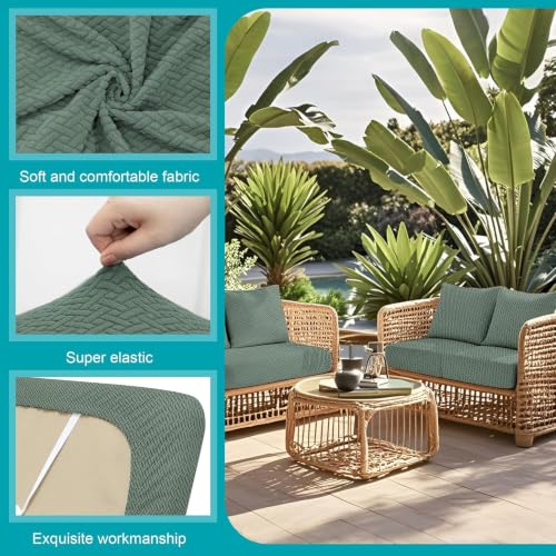 Image of 14 Pcs Outdoor Cushion Covers, Patio Sofa Cushion Covers Replacement